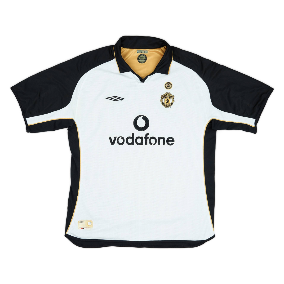 2002-03 Manchester United FC Equipacion Especial Blanco Dorado 100 Aniversario