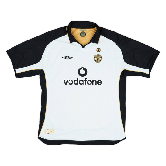 2002-03 Manchester United FC Equipacion Especial Blanco Dorado 100 Aniversario